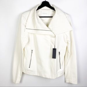 BLANK NYC Cream White Stretch Moto Jacket NEW